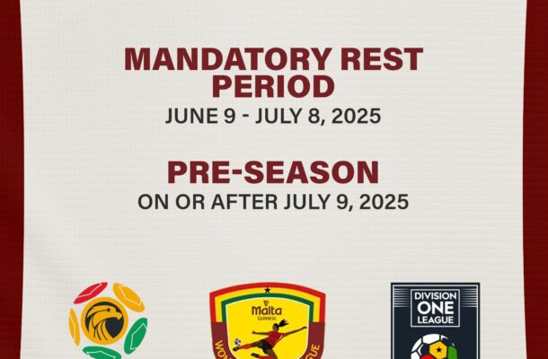 Elite clubs commence mandatory rest period, Pre-season commences from July 9