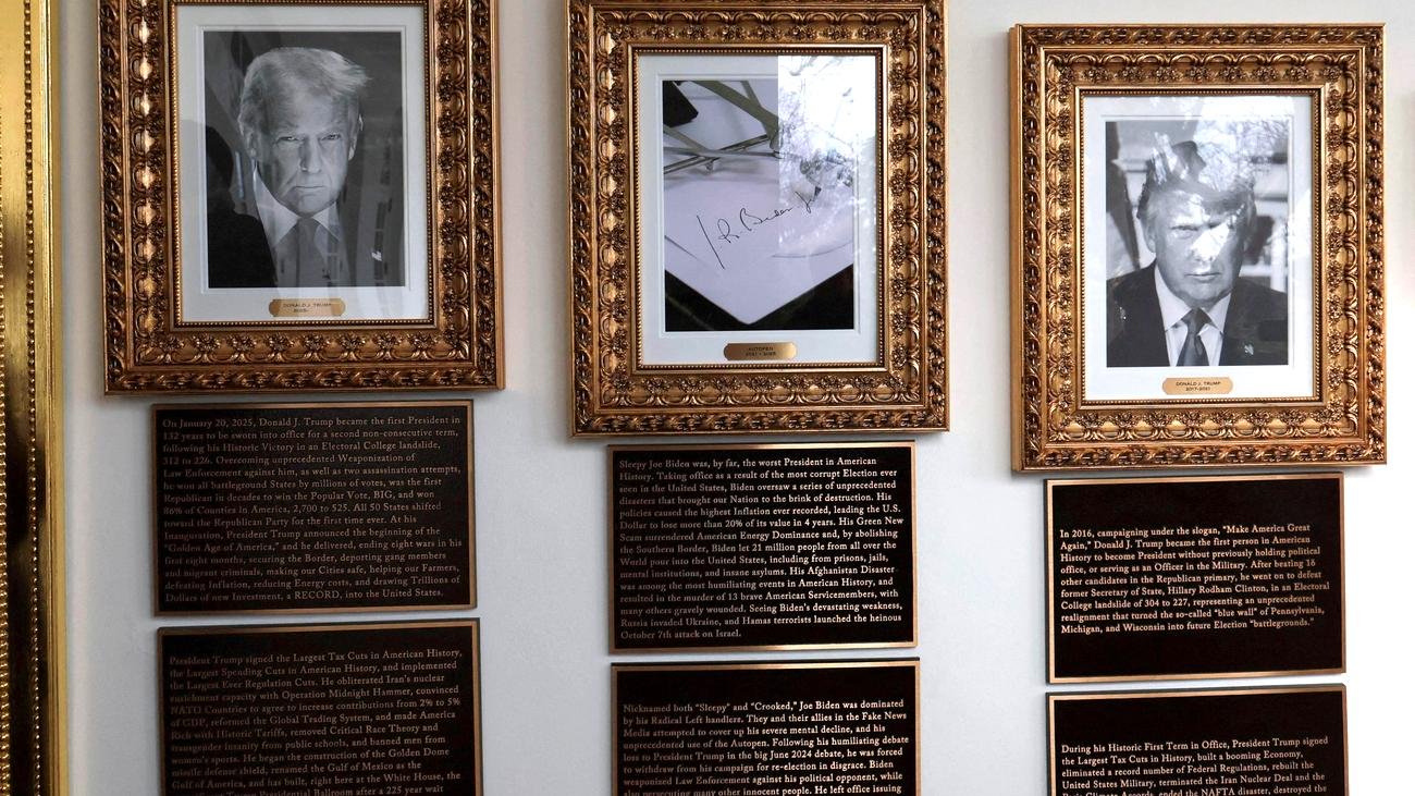 USA: Donald Trump mocks Joe Biden with plaques on the White House